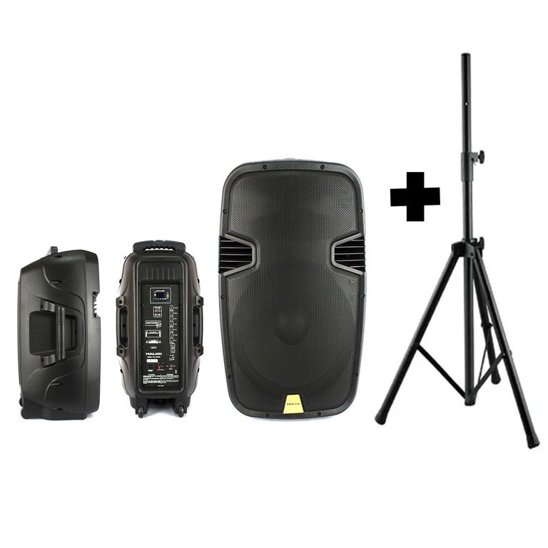 Parlante PHA-15MBK Batería interna 1000W con soporte SPS502M