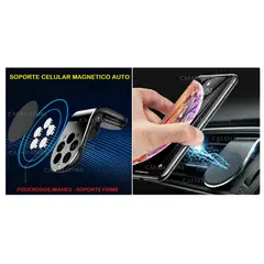 OEM - SOPORTE CELULAR 360 AUTO IMAN REJILLA AIRE NEGRO x SAN VALENTIN