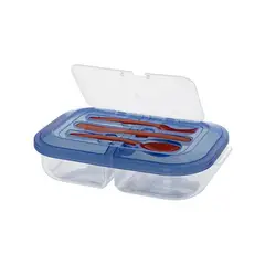 GENERICO - Táper rectangular junior 2 divisiones con cubiertos