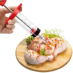 GENERICO - Jeringa de pavo herramientas de hornear inyector de condimentos carnes
