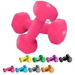 GENERICO - Mancuernas Plastificadas de 2kg - par de pesas