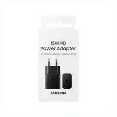 SAMSUNG - Adaptador Type C 15W Original Carga Rapida -NEGRO