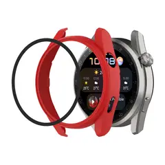 GENERICO - Case Funda 360° para HUAWEI WATCH 3 PRO + Glass - Rojo