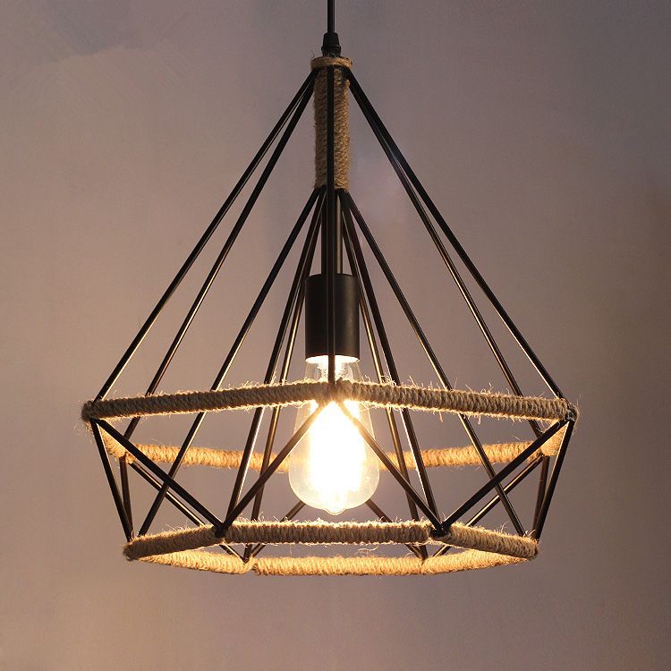 Lámpara colgante triangular modelo rustico