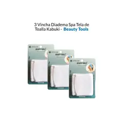 BEAUTY TOOLS - 3 Vincha Diadema Spa Tela de Toalla Kabuki