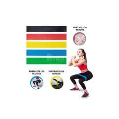 GENERICO - Set de 5 Bandas Elastica FitnesSet de 5 Bandas