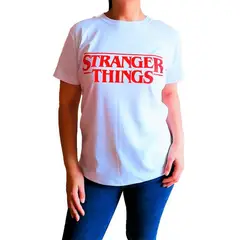GENERICO - Polo Mujer diseño Stranger Things - Blanco