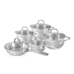 FINEZZA - Juego de Ollas 10 Piezas Acero Inoxidable -