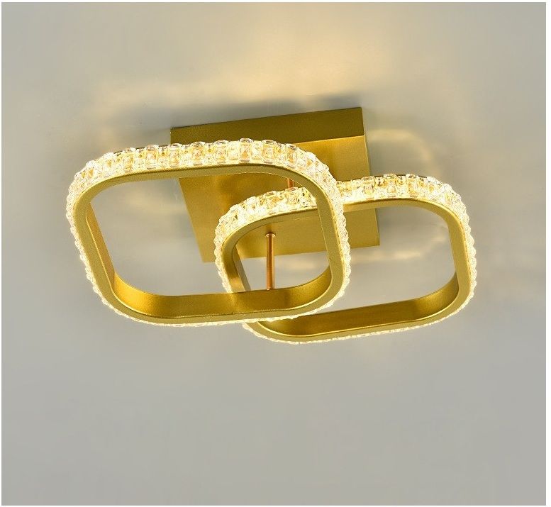 Lámpara de techo LED tricolor de dos cuadrados Incluye control remoto