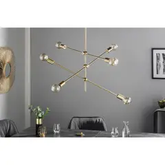 GENERICO - Lámpara colgante modelo araña color dorado - Incluye 6 focos