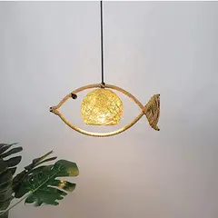 GENERICO - Lampara colgante de tejido forma de pez