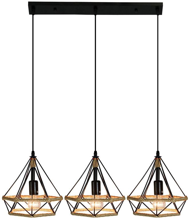 Lámpara colgante triangular modelo rustico incluyen focos