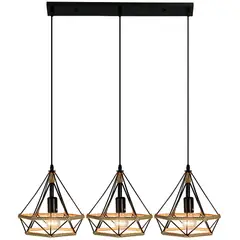 GENERICO - Lámpara colgante triangular modelo rustico incluyen focos