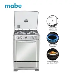 MABE - Cocina CMP6030FX0 4 Hornillas Silver