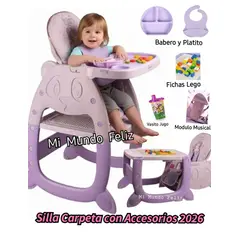 BABY - Silla de Comer para Bebe Deluxe Rabbit Purple