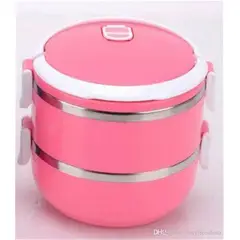 GENERICO - Taper Termico Lonchera Grande Jumbo 2 piso color rosado