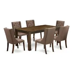 ALTO HOGAR - Juego de Comedor 6 Sillas Olivia Marrón Madera Tornillo