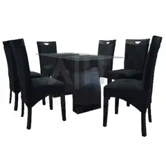 ALTO HOGAR - Juego de Comedor 6 Sillas Josephine Negro
