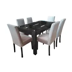 ALTO HOGAR - Juego de Comedor 6 Sillas Loaiza Beige Madera Tornillo