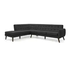 ALTO HOGAR - Seccional Velvet Izquierdo Negro