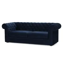 ALTO HOGAR - Sofá Chesterfield 3 Cuerpos Azul Noche