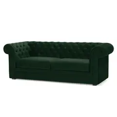 ALTO HOGAR - Sofá Chesterfield 3 Cuerpos Verde Botella