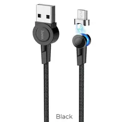 HOCO - Cable Magnetico USB a Micro USB 12m S8 Negro De Alta Calidad
