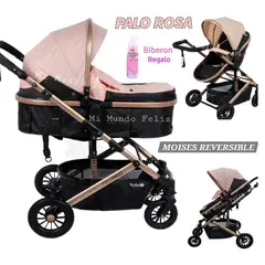 EBABY - Coche para Bebe Moises GRANDE Reversible Rosado