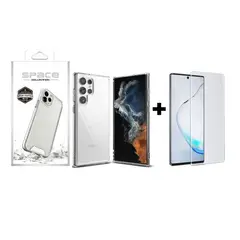 GENERICO - Case Space Anticaida + Mica UV Samsung S22 Ultra Transparente