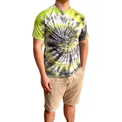 GENERICO - Polo Hombre manga Tye die multicolor - Verde