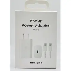 SAMSUNG - CARGADOR 15W PD POWER ADAPTER USB-C BLANCO CON CABLE 1M