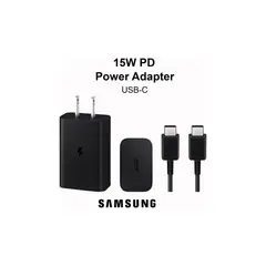 SAMSUNG - CARGADOR 15W PD POWER ADAPTER USB-C NEGRO CON CABLE 1M