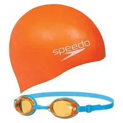 SPEEDO - Lentes Natacion Jet Jr Swim Set Naranja