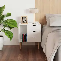 VENTITAS HOME - Mesa de Noche Velador Vintage Alessia Color Blanco