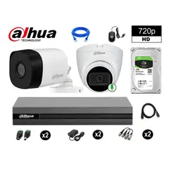 DAHUA - CÁMARAS SEGURIDAD KIT 2 HD 720P 1TB 1 CÁMARA CON AUDIO