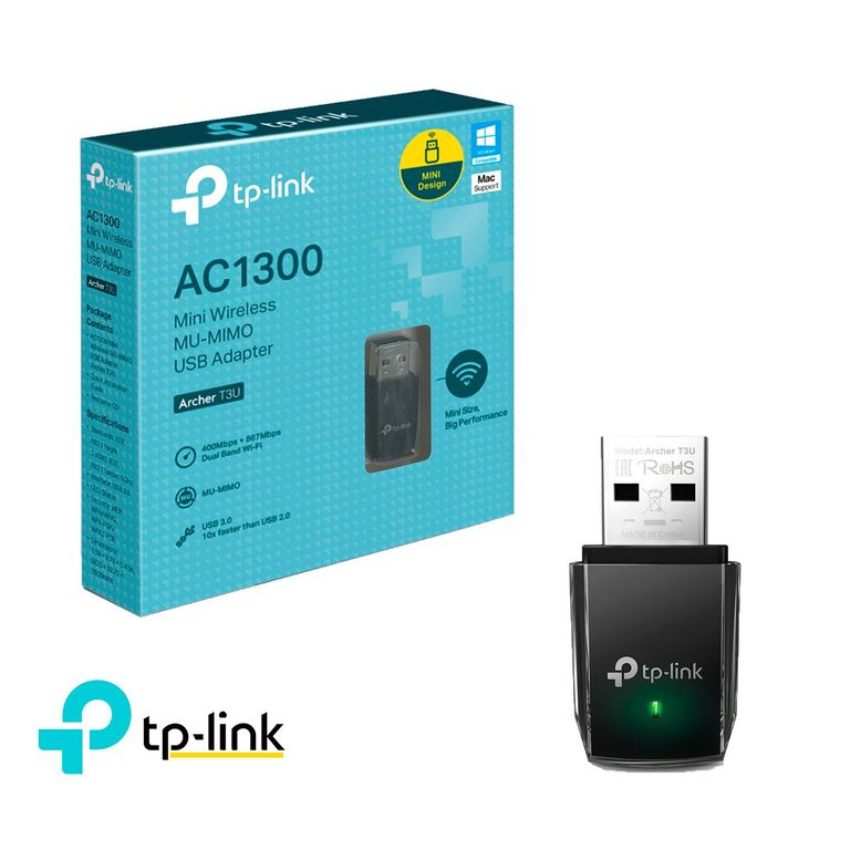 TP-Link Adaptador Usb Inalámbrico 2 Bandas Archer T3U Ac1300