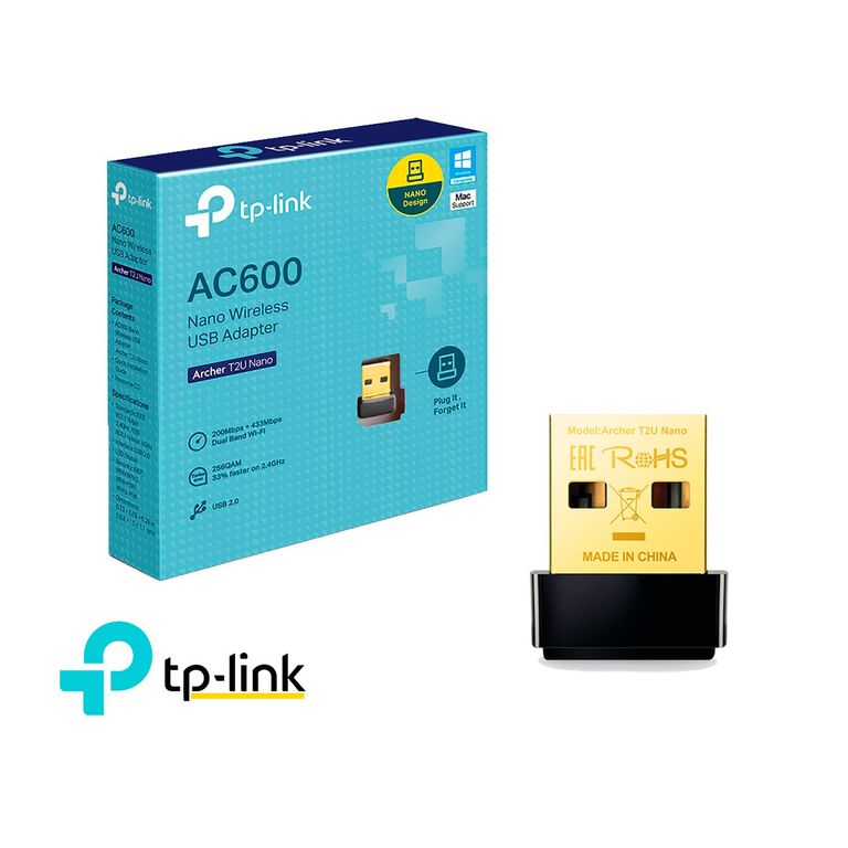 TP-Link Adaptador Usb Archer T2U Nano Wifi Inalambrico AC600