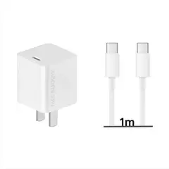 XIAOMI - Cargador 33W Entrada Tipo C a Tipo C Carga Rapida -Blanco