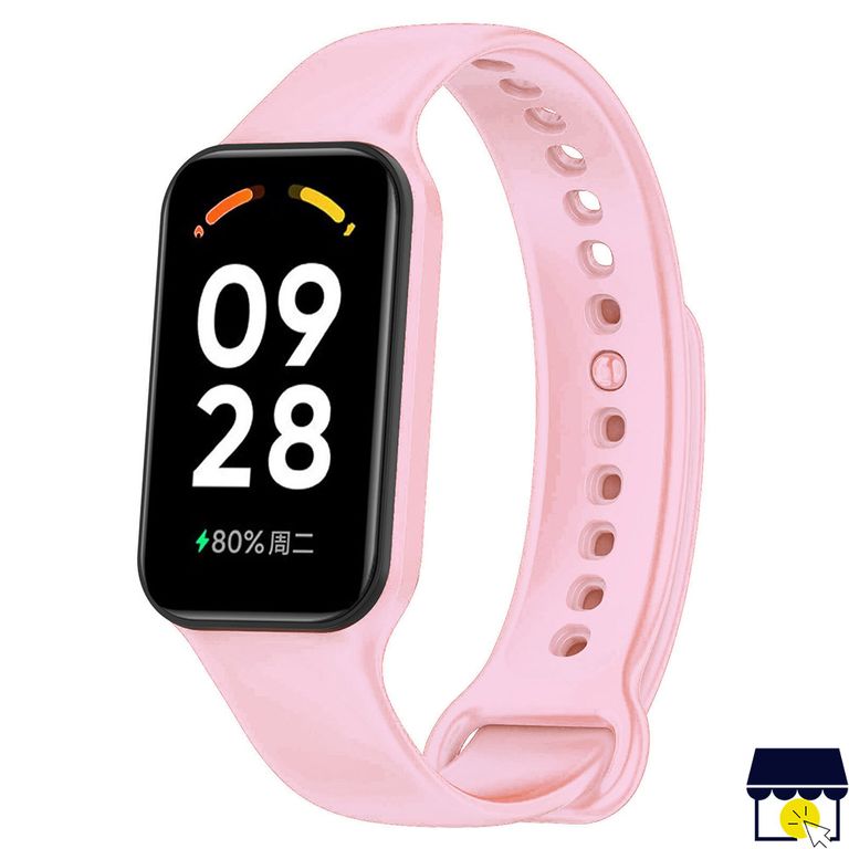 Correa de silicona para Xiaomi Redmi Band 2 / Band 8 Active + Mica - ROSA