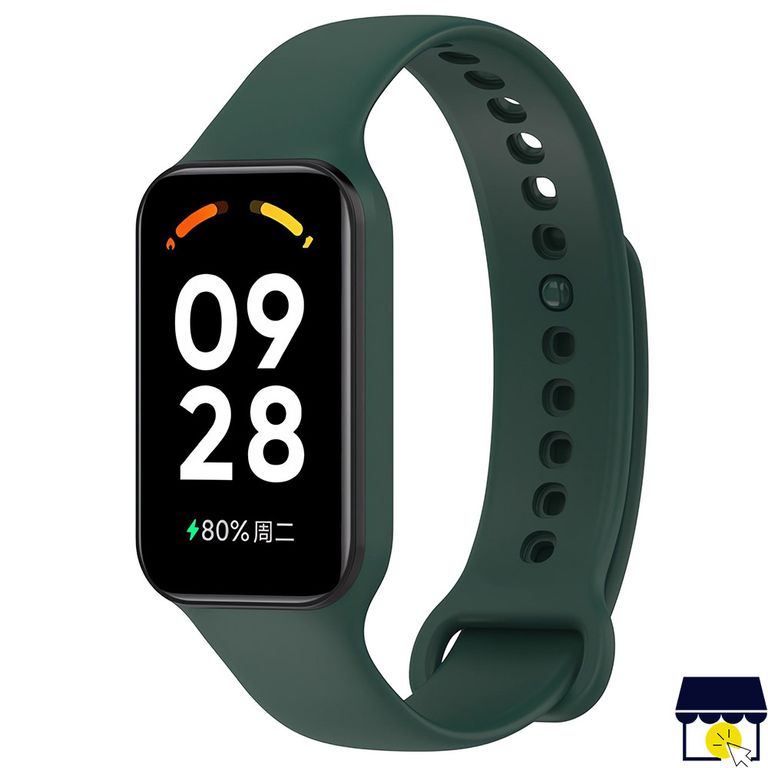 Correa de silicona para Xiaomi Redmi Band 2 / Band 8 Active + Mica - VERDE