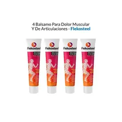GENERICO - 4 Flekosteel Balsamo Para Dolor Muscular Y De Articulaciones