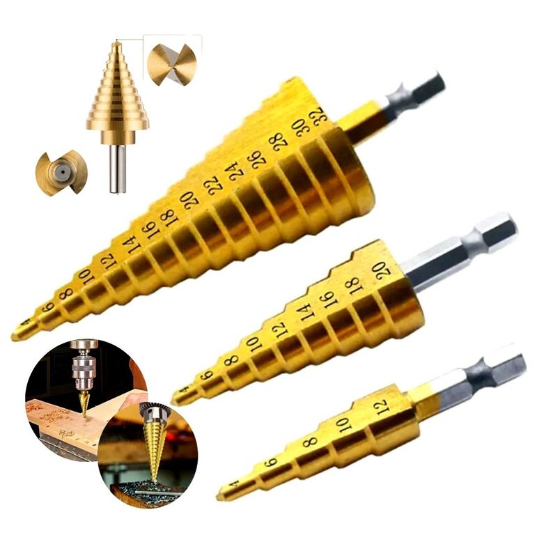 Set de Brocas Escalonadas de Titanio 3 Piezas