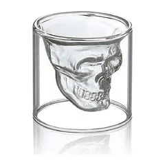 GENERICO - Vaso de Vidrio con Diseño de Cráneo para Whisky Vinos y mas