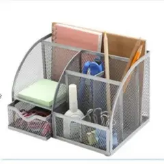 GENERICO - ORDENADOR ORGANIZADOR DE ESCRITORIO METALICO PLATA