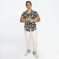 DM DEXMEN - Camisa dexmen floreado negro