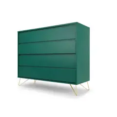 YOLODECORO - Cómoda 4 Cajones Elona Verde Inglés