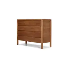 YOLODECORO - Cómoda 4 Cajones Ledger Fresno Oscuro