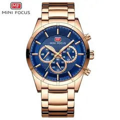 MINI FOCUS - Reloj Acero Oro Rosa y Azul MIN-30