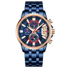 MINI FOCUS - Reloj Acero Oro Rosa y Azul MIN-21