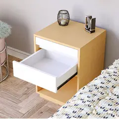 VILLA HOGAR - Velador Parker con bandeja y 1 cajón